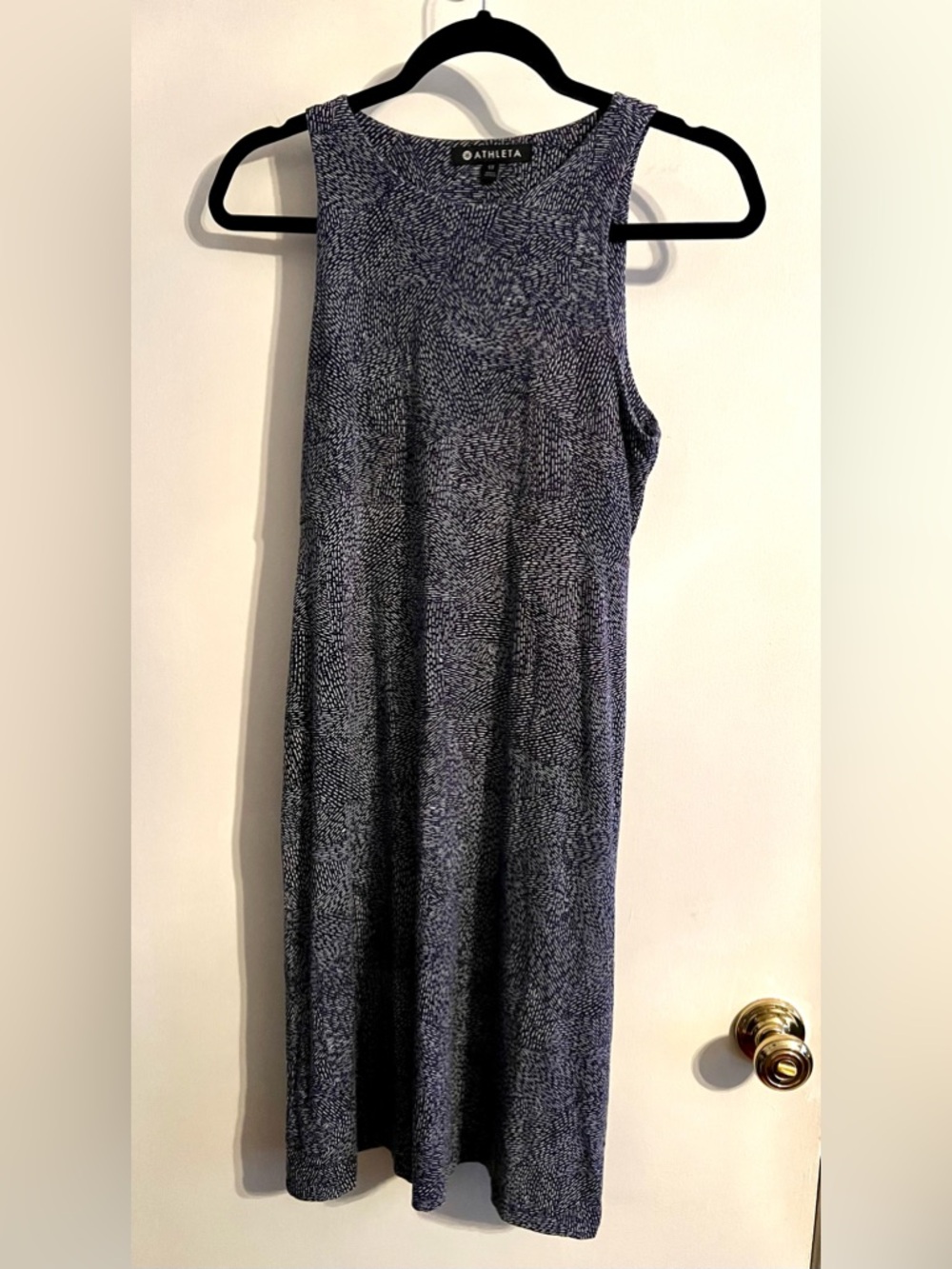 Athleta Navy and White Modal Blend Stretchy Santorini There Printed Skirt-Size S